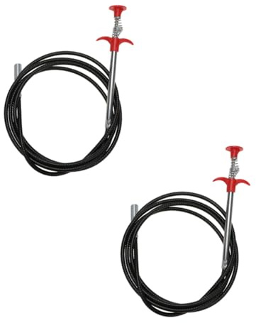 Vaguelly Pinzas Flexibles para Limpieza de Desagües en Fregaderos, Herramienta de Acero para Recoger Objetos en Rincones Difíciles, Paquete de 2 Unidades Negras