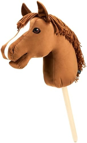 RL24 – Steckenpferd Caristo von My Hobby Horse – Spielpferd aus Plüsch mit Holzstock & kurzer Mähne – Stockpferd ohne Griffe & Rollen – Zubehör erhältlich – Hobby Horsing – Rotbraun