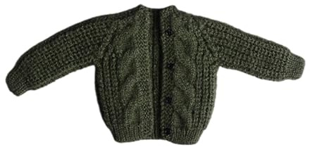 TTETTZ Miniatur Puppenjacke Strickjacke Sweater Puppenkleidungs Accessoire Gestrickt für Display Sammlung Bastelprojekte, GrÜn