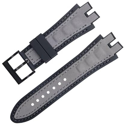 dayeer Klockarmband i matt mockaläder för Roger Dubuis EXCALIBUR King med mjuk gummibas(Greyb a)