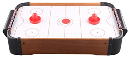 Vikye Juego Familiar de Discos de Hockey de Aire de Mesa Portátil, Juego Ligero para Interiores y Exteriores para Niños, Material de Madera y ABS