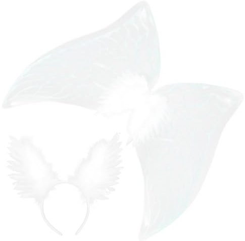Alipis Disfraz Ángel con Alas Decorativas y Diadema white Ligera para Mujer y Niña Accesorios para Fiesta Cosplay y Halloween