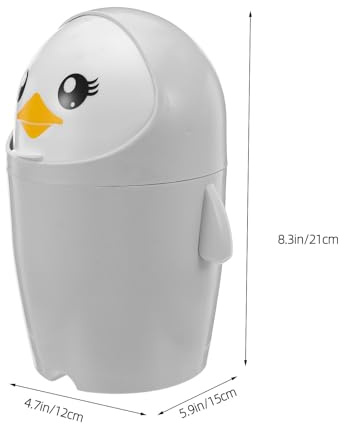 SUPVOX Cestino da Scrivania Piccolo con Coperchio Ribalta Cestino per Spazzatura Forma di Pinguino per Ufficio e Casa