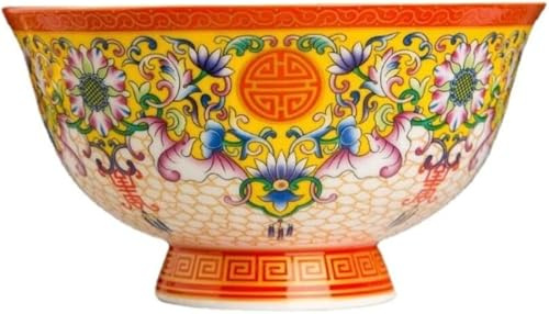 ITTRUH Cuenco de porcelana antiguo, Cuencos cerámica, 15,8 cm 6 pulgadas Jingdezhen for el hogar Arroz Calibre, alto 7