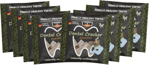QCHEFS 8 galletas para cepillo de dientes Essential Pferd Cuidado dental contra sarro y mal aliento natural cabaldeleckerlis sin azúcar para limpieza dental - sin cereales