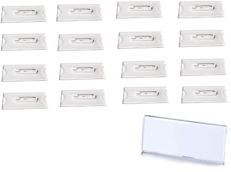 16 Pièces Badges porte nom, 30 x 70 mm Porte Badge, Badge en avec épingle, pour écoles, Bureaux, Infirmiere, Conférences et Visiteurs