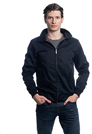 HARRINGTON - GIACCA RIPSTOP RICICLATA - UOMO - Giacca corta - Vestibilità regolata - Antivento e idrorepellente - 65% poliestere riciclato, 35% cotone - BLUE_MARINE - M