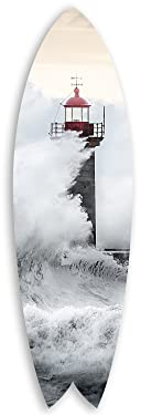 DECLINA, Surfbrett, dekorativ, Wanddekoration, Druck auf Aluminium, Surfbrett, Deko, Bretagne, 100 x 30 cm