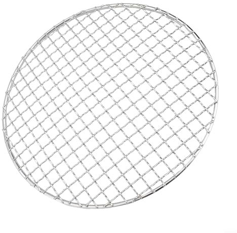 Round BBQ Grill Mesh, Stainless Steel Round Grill Net BBQ Mat, Non-Stick Korean BBQ Tool Cooling Rack Carbon Furnace Steam Barbecue Rack for Grilling Plates Pans Steaming Beef (180MM)