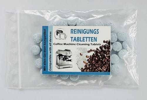 Reinigungstabletten für Kaffeevollautomaten, 50 Stück, Kompatibel mit Delonghi, Siemens, Jura, Krups, Bosch, Miele, Melitta, WMF