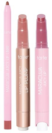 tarte maracuja juicy must-have mauves lip trio – Hydrating Balm, Plumping Gloss & Lip Liner Set for Smooth, Moisturized Lips with Nourishing Color & Shine, Vegan & Cruelty-Free, full size