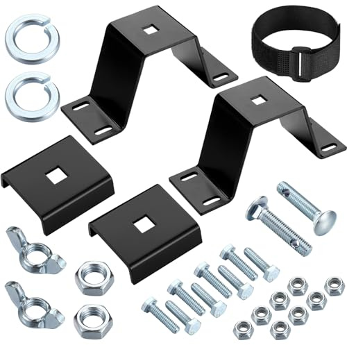 Leriton High Lift Jack Mount System Farm Jack Mount Kit 2 Mounting Brackets, 2 Mounting Bracket Caps, 2 Securing Strap and 1 Bag of Screws Accessories
