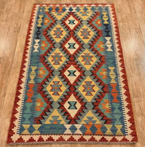 Rug Studios Teppich KELIM ORIGINAL | Farbe: Multi | Größe: 84 x 127 cm | orientalisch | gemustert | Vintagedesign | glamourös | Klassisch | Landhaus | Vintage | Modern | Wohnzimmer | Schlafzimmer | st