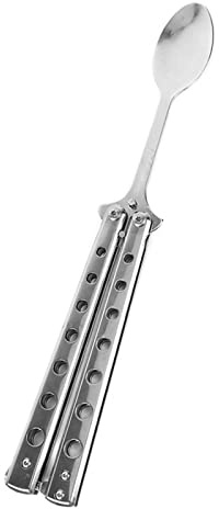Juego de cuchara y tenedor plegable, cubiertos de entrenamiento para niños, cuchillo de mariposa, herramientas portátiles de cocina para acampar al aire libre, utensilios ligeros y duraderos