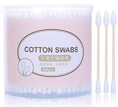 1 confezione (200 pezzi) di tamponi di cotone con punta a spirale, per cosmetici a forma di Q, bastoncini di carta, batuffoli di cotone a vite e testa a punta, punte in cotone