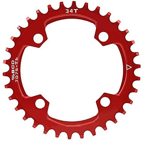 Alomejor Fahrrad Kettenblatt, 96BCD 32/34/36T Single Runder Kettenblatt Fahrrad Schmaler Breiter Kettenring für Mountain Bike(34T)