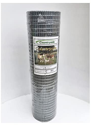 F&G Supplies 90cm (3ft) tall x 30m long 25mm x 12.5mm (1 inch x 1/2 inch) Galvanised aviary and hutch welded wire mesh