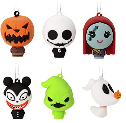 Hallmark Disney Tim Burton's The Nightmare Before Christmas Mini Christmas Ornaments, Shatterproof, Set of 6