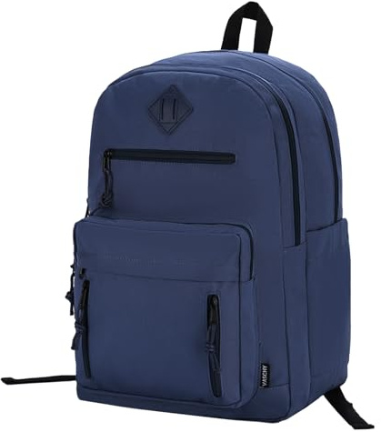 VASCHY Zaino Casual Università Grande da Viaggio per Uomo e Donna - Scuola e Lavoro, Impermeabile Blu
