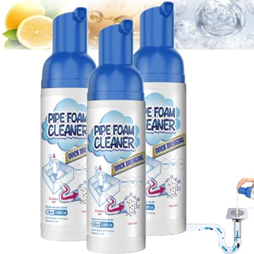 SHENG EN Yougo Drain Cleaner, Yagou Foam Drain Cleaner, Bathroom Drain Cleaner, Shower Drain Clog Remover, Natural Drain Cleaner Clog Remover (3pcs)