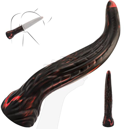 14.5 Inch Long Anal Plug Dildo Feels Like Skin, Huge Fantasy Dildo with Strong Suction Cup, Realistic Silicone Dildos for G Spot & Anal Stimulation, Butt Plug Monster Sex Toy for Men Women (Black)