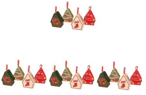 Alipis 16 Pz scatola di caramelle Regali di Natale barattoli di natale simpatici barattoli vuoti personalizzato christmas party scatole piccole scatole per regali