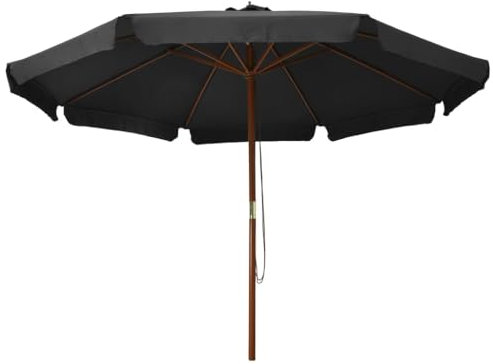 Hovothy Gartenschirm Balkon-Sonnenschirm Strandschirm Hochwertigen Terrassenschirm Marktschirm Parasol UV-beständigem Schirmdach Stilvollen und Praktischen Design Anthrazit 330x254 cm