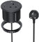 Desk Power Socket with USB C PD 20W,BQO Desk Grommet Power Socket 80mm with 1 UK Plug, Recessed Extension Lead with 1 USB-C Ports+1 USB-A Ports, 2m/6.6 FT Cable for Office Home Furniture, Black