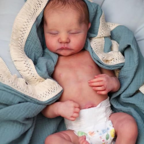 Lonian Reborn-Baby-Puppen 19 Zoll lebensechte Baby-Puppe Real Life Baby-Puppen, die Aussehen echte weiche schlafende Neugeborene Baby-Puppen Spielzeug (Junge)