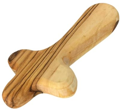Sosoport Wooden Cross Mini Olive Wood Holding Comfort Cross Handcrafted Religious Keepsake with Portable Linen Sack Christian Faith Symbol Handheld Design Fit for Thanksgiving