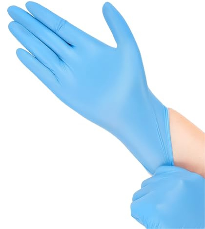 AHG Vinyl Gloves Large Blue 200 Pack | Disposable Gloves Powder & Latex Free | Food Safe Gloves for Cooking, Cleaning, Kitchen, Hair Dye, Gardening & Food Handling | BPA-Free, Comfortable Fit