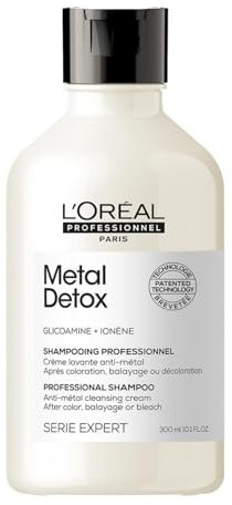 L'Oréal Professionnel Paris | Shampoo Ristrutturante per Tutti i Tipi di Capelli Danneggiati, Rischio di Rottura Ridotto, Colore Protetto, Chioma Lucente&Setosa, Senza Solfati, Metal Detox, 300 ml