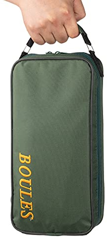 Tofern Lot de 2 Sacoche byxa Jeu de Boules nylon Oxford Robuste Pratique Sac à Main Pétanque sans Boules anpassning 3/6/8 Boules, Noir pour 3 Boules