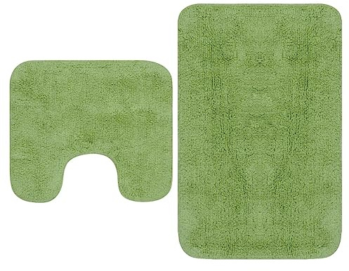 vidaXL Badematten-Set 2-TLG. Stoff Grün