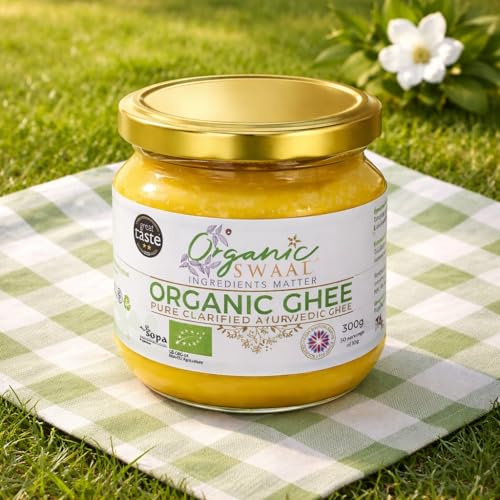 Organic Swaad English Ayurvedic Clarified Ghee 300g | Great Taste 2020 Winner, Organic Certified, Grass Fed Cows