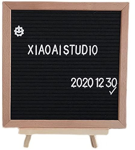 Gisela Filz Letter Board Buche DIY Message Board Memo Menü Hinweis ​Inklusive 340 weißen Kunststoffbuchstaben, Holzständer und Kordelzugbeutel