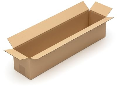 KK Verpackungen Versandkartons 600 x 130 x 130 mm Braun 1-wellig (Außenmaß 606 x 136 x 140 mm) | 25 Stück, Faltkartons Kartons für Versand als DHL Paket Hermes Paketklasse M DPD GLS Paketklasse L
