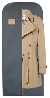 WEDCOVA UK 54inch(137cm) Suit Bags Coat Jacket Tail Coat Bag for Men Women Clothes Covers Protector Bags Suit Covers Garment Bags (1, Grey)