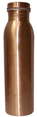 BRACOP 1 Pc Bouteille En Cuivre Moscow Mule Flacon Avec Paille Ayurvédique En Cuivre Bouteille Pour Sports, Gym, Voyage Bouteille D'eau Etanche Réutilisable 750ml Pour Boire Yoga Bouteille