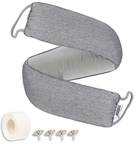 TORRAMI 32 Door Draft Stopper Under Bottom Insulation Noise Air Stopper 2.16LB,Draft Stopper Guard Seal for Doors and Windows - Dark Gray
