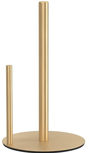 Portarotolo da Cucina Dorato in Acciaio Inox di Alta Qualità - Dispenser per Rotoli con Una Sola Mano - Base Ponderata per Organizzare la Cucina