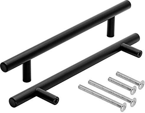 Stahlia Möbelgriffe schwarz Ø 10mm Edelstahl 160mm (15 Stück) Schrankgriffe Küchengriffe schwarz Griffe Möbel Schubladengriffe Schranktürgriffe