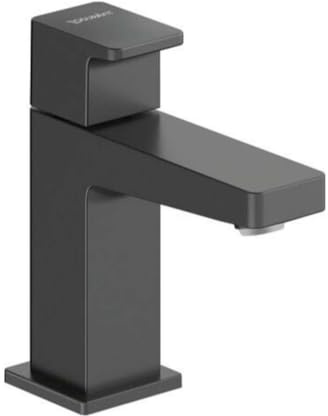 Duravit Manhattan Standventil (Auslauf Höhe 76 mm), Kaltwasser Waschtischarmatur, Kaltwasserhahn Bad, Kaltwasserarmatur, Schwarz Matt