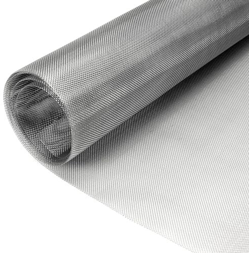 Dadabig 1 Roll 304 Edelstahl Drahtgewebe, 30 * 120cm Drahtgitter Fenster Netz 30 Mesh Maschendraht Filtersieb Drahtgewebe Feinmaschig für Schutznetze Gartennetze