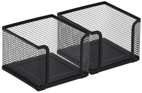 Notizblockhalter 2 Stück Schwarz aus Eisen für Schreibtisch