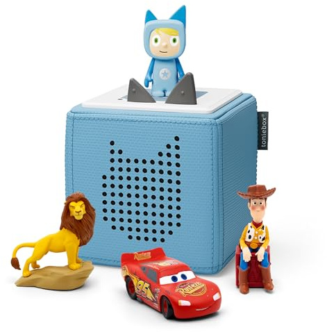 Tonies Toniebox Disney Classics bundle featuring 1 creative & 3 tonies - Lion King, Cars & Toy Story, Blue