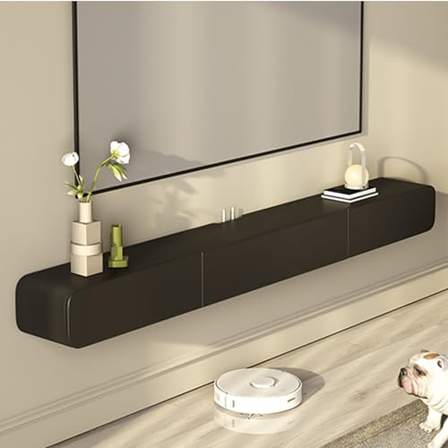 FPIGSHS TV Lowboard Hängend mit 2 Schublade TV Board 120-200 cm, Modern TV Schrank fernsehschrank für Wohnzimmer Schrank fernsehtisch Hängeschrank Multimedia Wandregal (B, 200cm)