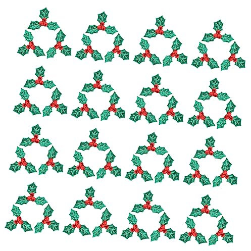 Anneome 100stücke Künstliche Weihnachtsblätter Grüne Stechpalmenblätter Mit Roten Beeren Dekorationsmaterial Für Hochzeits Und Weihnachtsfeiern Für Kränze Blumenarrangements Und