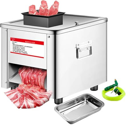 pealiritansemen Affettatrice Elettrica da 850 W - Affettatrice Professionale in Acciaio Inossidabile, Tagliatrice di Verdure Triturata per Ristorante, per Uso Familiare/Commerciale,7mm