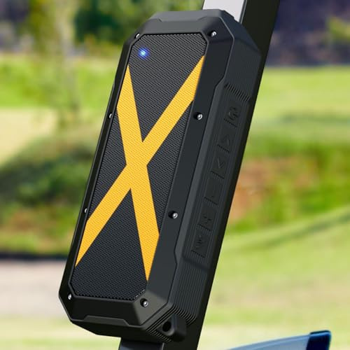 ShellHome Wireless Jobsite Speaker, Magnetic Portable Bluetooth Golf Speaker, Hands-Free Calls, 30H Battery Stereo Sound TWS for Golf Accessories, Camping, Outdoor, (Yellow)